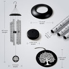 Memorial Wind Chimes with Suncatcher, Sympathy Gifts Wind Chime for Loss of Loved One, 40" Sympathy Wind Chime with 6 Anodized Aluminum Tubes Tuned for A Soothing Melody - Image 2