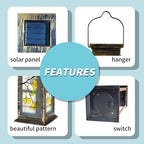 Solar Lantern Ginkgo Leaf Stained Glass Multicolor Leaves Branches Outdoor Waterproof Garden Hanging Lantern Solar Powered Lighting Outside Table Lamp for Patio Deck Camping 1 Pack - Image 4