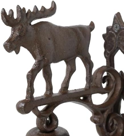 Ebros Gift Cast Iron Rustic Vintage Western Forest Grand Elk Moose Bell Door Wall Dinner Yard Farm Bell Outdoor Farmhouse Cottage Mountain Cabin Lodge Accent Bells - Image 6