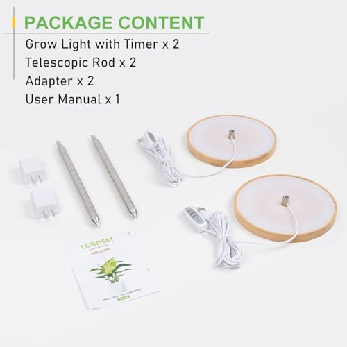 LORDEM Bamboo Grow Light for Indoor Plants, 2 Pack - Image 7