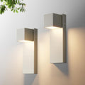2 Pack 13" Modern Outdoor Led Wall Light,16W 3000K 1200Lumen Porch & Patio Hardwired Wall Mount Wall Sconces,Exterior IP65 Waterproof Aluminum Wall Lamp for Front Door Garage Garden(Nickel) by Aoceley