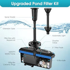 POPOSOAP Pond Filter with Fountain Kits, 660GPH Pond Pump Filter Built-in RGB LED Lights with Remote Controller, Pond Filters for Outdoor Ponds Clean, Clear and Water Features P2326D - Image 4