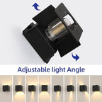 2 Pcs G9 Outdoor Wall Lights Exterior/Interior Wall Sconces Up and Down Lights IP65 Waterproof Modern Outdoor Lighting Square Aluminum Black 3000K Warm Lights Replaceable bulb, Adjustable Light Angle - Image 5