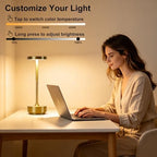 Cordless Table Lamp Rechargeable, 72h Battery Powered Table Light, 2 Gold - Image 2