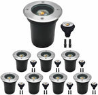Landscape Lights LED Well Lights 6W,12-24V Low VoltageLandscape Lighting with Replacement 6W 2700K Bulb Dimmable Waterproof Landscape Lighting for Yard, Garden, Patio (White, 8pck) by Agdjasa