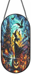 Halloween Witch Haunted Castle Pumpkin Bat Sun Catcher 10.2In by Unknown