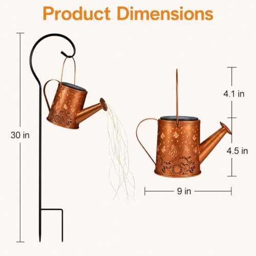 Solar Watering Can Light, LED String Lantern, Sunflower Butterfly Decor Art - Image 6