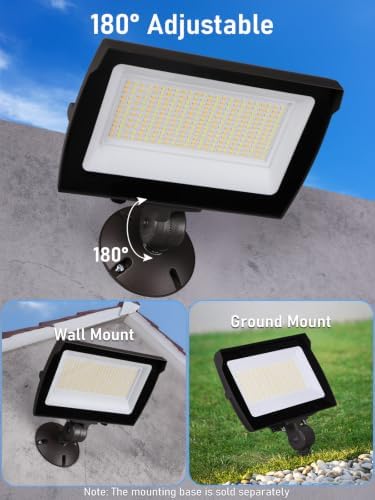 LEONLITE 2-Pack 100W LED Flood Light with Knuckle Mount, IP65 Waterproof - Image 6