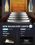 AUDLES LED Solar Step Lights Stair Light Solar Deck Lights IP67 Solar Decoration Lights for Yard, Patio, Garden, Walkways, Front Door, Pathway, Driveway, Porch 6PK - Image 3