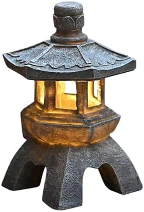 Decor Pagoda Garden Statue Sculpture Solar Lantern Zen Decoration for Landscape Nightstand Accessories(A2) by Unknown