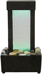 Nature's Mark 10" H Crackled Glass Light Show Tabletop Water Fountain with Natural River Rocks and Color Changing LED Lights (Corded) - Image 4