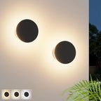 LED Outdoor Wall Light, Modern Black Exterior Sconce Light, Round by Aoceley