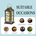 Solar Lantern Ginkgo Leaf Stained Glass Multicolor Leaves Branches Outdoor Waterproof Garden Hanging Lantern Solar Powered Lighting Outside Table Lamp for Patio Deck Camping 1 Pack - Image 5