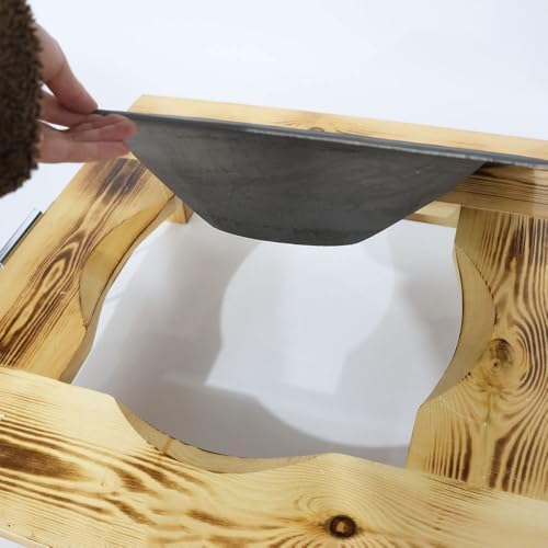 Fire Pit Table Solid Wood cast Iron Grill Brazier Heating Stove Barbecue Grill Household Charcoal Stove Square Metal Firepit Stove Backyard Patio Garden Fireplace - Image 4