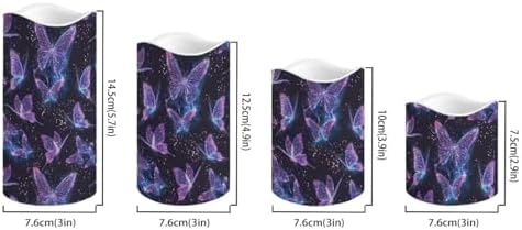 Purple Butterfly Flameless Candles with Remote Timer Battery Powered LED Candles Color Changing Pillar Electric Fake Candles Bulk for Indoor Set of 4 - Image 2