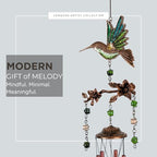 Wind Chimes for Outside, Wind Chimes Outdoor Clearance, Soothing Tones, Hummingbird Wind Chime, Memorial, Sympathy Gift, Patio, Porch, Home Décor, Modern, Art Décor, Bronze (32" Hummingbird) - Image 3