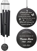 Personalized Butterfly Wind Chimes, in Loving Memory of Dad/Mom, Sympathy Gifts Wind Chime for Loss of Loved Ones, 36inch Deep Tone Wind Chimes for Condolences by ExtrabilyOfficial