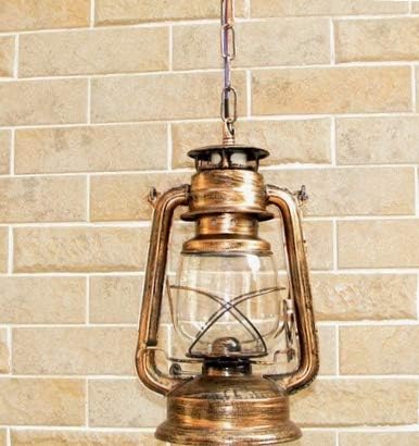 Hanging Swag Lamp no Wiring Needed, Portable Bronze Kerosene Lamp Pendant Light with 20ft Plug-in UL Dimmable Black Cord,Vintage Style Ceiling Pendant Light for Cafe Shop - Image 4