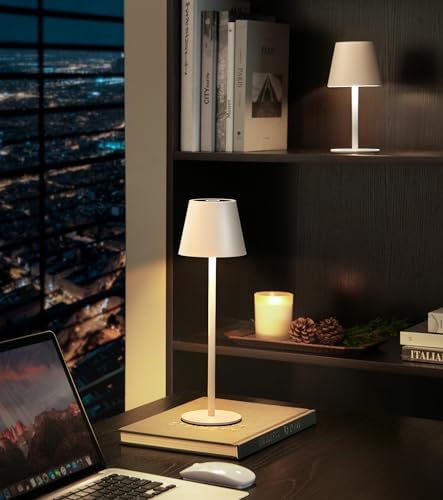 3 Pack Cordless Table Lamp, Portable Battery Operated Lamp with 3 Color Temps and Stepless Dimming, Rechargeable Table Lamp for Dinner, Desk, Cafe, Outdoor (White) - Image 2