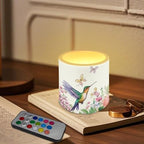 4 Pack Flickering Flamless Candles with Remote Battery Operated LED Pillar Candles with Timer for Indoor Outdoor Wedding Dining Room Home Decorations, Floral Hummingbird Butterfly - Image 2