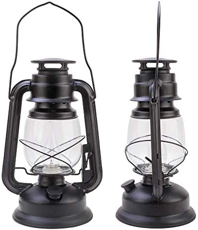 Farmhouse Rustic Accent Kerosene Dietz Electric Lantern Oil Lamp with Edison LED Bulb Black Matte Nightstand Table Lamps Antique Light Study Room 12 Inches Tall Cabin Kitchen Winery Restaurant Bar - Image 4