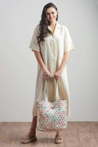 Maison d' Hermine Shopping Bags Cotton Quilted Tote Bag with Zipper Pockets - Image 3