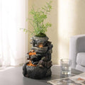 Tolevoit Tabletop Water Fountain with LED Lighting for Indoor Decor and Ambiance Relaxation Soothing Sound Waterfall Indoor Zen Relaxation for Office Home Decorations Growing Plants by Yourself by Tolevoit