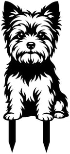 Dog Metal Garden Stake - Weatherproof Dog Silhouette Yard Art, Decorative Outdoor Sign for Lawn & Patio, Heartfelt Gift for Soft Yorkshire Terrier Lovers(Sit,10") by VORISCAPE