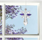 Woodstock Chimes Woodstock Rainbow Makers Collection, Crystal Guardian Angel, Large (2'') Amethyst, Large Guardian Angels Crystal Suncatchers for Outdoor, Patio, Home or Garden Décor (CALAT) - Image 2
