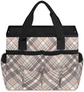 St Patricks Plaid Garden Tool Bag Tote for Men Women Multiple Pockets Wide Mouth Heavy Duty Waterproof Tool Organizer Bag for Outdoor Lawn Yard Portable Gardening Storage With Elasticbands by Unknown