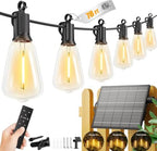 Brightown 78FT Solar String Lights Outdoor, 35+1 Shatterproof LED Bulbs by Brightown