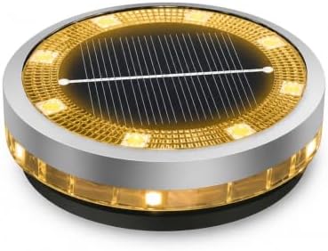 Ground Lights, Solar Garden Light Outdoor 8 LED Disc Underground(Warm White 8 Pack) - Image 4