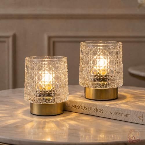 MJ PREMIER Battery Operated Lamp,Small Cordless Lamp with Timer, Clear-05 by MJPREMIER
