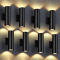 DAKAFUL Outdoor Wall Lights 8 Packs, Integrated LED Cylinder Up Down 12W 2700K Modern Aluminum Light, Waterproof Exterior Light for Porch Patio Door by DAKAFUL