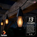 FoxFlame Solar String Lights Outdoor Waterproof, Patented Fire Effect 21 Ft - Image 6