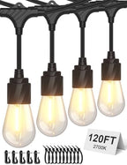 XMCOSY+ Outdoor String Lights, 120FT Patio Lights with 42 LED Bulbs by XMcosy