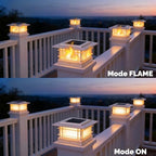 Dynaming 4x4 Solar Post Cap Lights Outdoor with Flickering Flame Light, 12 Pack White Shell Fence Post Solar Lights Fit Vinyl/Wooden Posts, Brightness LED Lighting Decor for Garden Deck Patio - Image 2