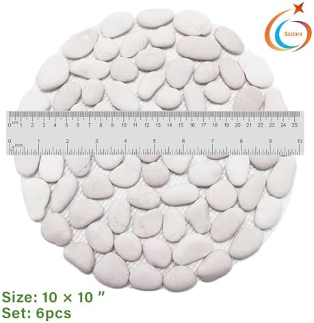 10in River Rock Stepping Stones Set - 6 Pack | Polished Pebble | Long-Lasting PVC Mesh Backing | Perfect for Garden Paths and Lawns Outdoor Landscaping Decoration | Rhombus and Round Set - Image 5