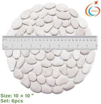 10in River Rock Stepping Stones Set - 6 Pack | Polished Pebble | Long-Lasting PVC Mesh Backing | Perfect for Garden Paths and Lawns Outdoor Landscaping Decoration | Rhombus and Round Set - Image 5