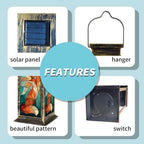 Solar Lantern Mid Century Stained Glass Fox Outdoor Waterproof Garden Hanging Lantern Solar Powered Lighting Outside Solar Light for Patio Yard Camping, Gifts for Women Mom - Image 5