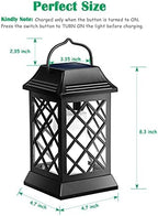 TomCare Flickering Flame Solar Lights Outdoor Metal Hanging Lantern, 2 Pack - Image 4