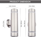 Cerdeco 15" Stainless Steel Modern Outdoor Wall Sconce Cylinder Porch Light - Image 4