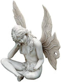 Design Toscano Gazing Secret Garden Fairy Woman Statue Figurine, 7 inches wide, 10 inches tall, Cast Stone Resin, Antique Stone Finish by DesignToscano
