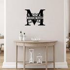 M Custom Name Initial Letter Monogram Decorative Metal Sign Door Hanger Sign Personalized Long Lasting Laser Cut Metal Wall Artwork Cut Out Sign for Dining Room Bedroom Garden Decorations Home Decor - Image 4