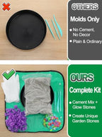 10in Glow in the Dark Stepping Garden Stone Kit, All-in-1 Family DIY Gifts - Image 3