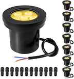 Low Voltage Landscape Well Lights, Outdoor LED Ground Lights for Garden, Lawn, Backyard, Patio Walkway (3.7Inch 8Pack) Black 3000k Warm White by INTWELL