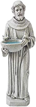 Design Toscano Nature's Nurturer Francis Assisi Religious Garden Decor Statue Bird Bath Feeder, Small, 20 inch, Cast Stone Resin, Antique Stone Finish by DesignToscano