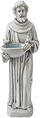 Design Toscano Nature's Nurturer Francis Assisi Religious Garden Decor Statue Bird Bath Feeder, Small, 20 inch, Cast Stone Resin, Antique Stone Finish by DesignToscano