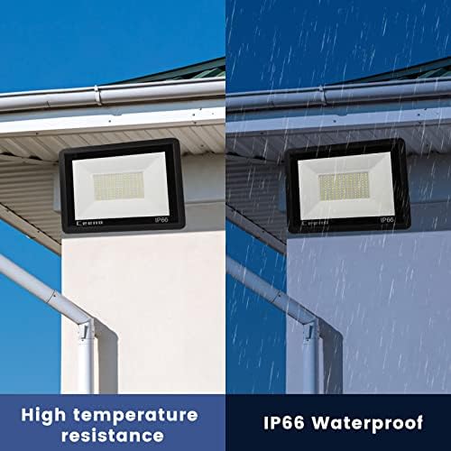 Ceena 2 Pack 60W Plug in LED Flood Light Outdoor, 6000lm Super Bright Floodlight with 5.9FT Wire, IP66 Waterproof 6000K LED Work Light for Garage, Yard, Patio, Front Door - Image 3