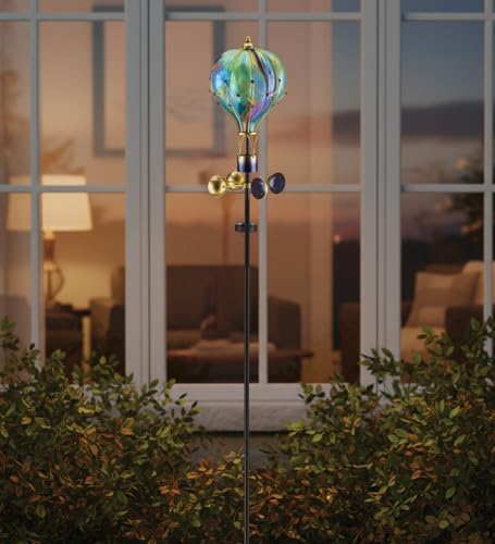 Regal Art & Gift Swirl Balloon Solar Spinner Stake, Metal Kinetic Outdoor - Image 4